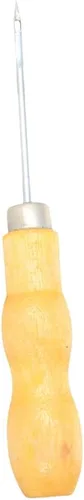 Auniwaig Punzón de cuero para coser con mango de madera, perforador, costura, costura, rasguño, mango largo, herramienta sólida para artesanía de