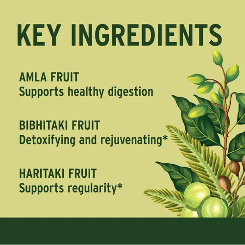Miniatura 5 de 90 comprimidos Banyan Botanicals Triphala USDA orgánico, fórmula equilibrada para la desintoxicación y el rejuvenecimiento*