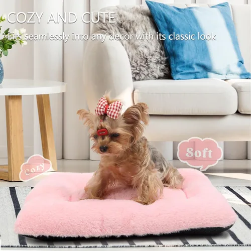 Miniatura 2 de Cama para Jaula de Perros Lavable para Perros XXS, de Lujo, de Piel Sintética Gruesa, Esponjosa, Cómoda, Almohadilla de Jaula Antideslizante, Tapete