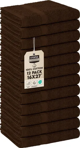 Miniatura 16 de Utopia Towels, Paquete de 24 toallas de salón, no a prueba de blanqueador, 16 x 27 pulgadas, toallas de algodón altamente absorbentes para manos