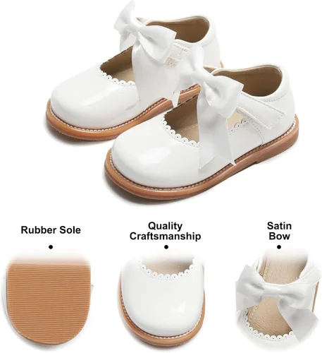 Miniatura 5 de Felix & Flora - Zapatos planos de vestir estilo Mary Jane para niña pequeña, zapatillas de ballet para niña, zapatos para fiestas y escuela