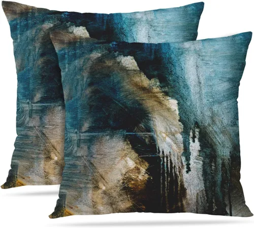 Miniatura 33 de Britimes Fundas de almohada modernas para decoración del hogar, 16 x 16 pulgadas, juego de 2 fundas de almohada decorativas, fundas de almohada