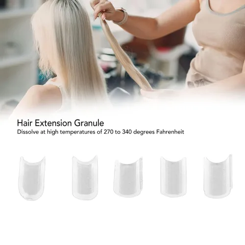 Miniatura 3 de 2 bolsas U Tip Clear Granule Beads Extensions Bonding or Rebond, paquete de pegamento de fusión en forma de uñas, extensión de cabello blanco