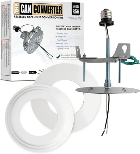 Miniatura 14 de The Can Converter R56 - Kit de conversión de luz empotrada para lata con medallón de techo plano y biselado de 7 pulgadas, mejoras para el hogar