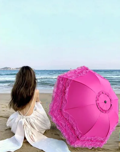Miniatura 63 de WENDIN Sombrilla de encaje plegable vintage Paraguas gótico lluvia Anti-UV protección de encaje parasol cúpula Foto Props niñas sombrilla paraguas