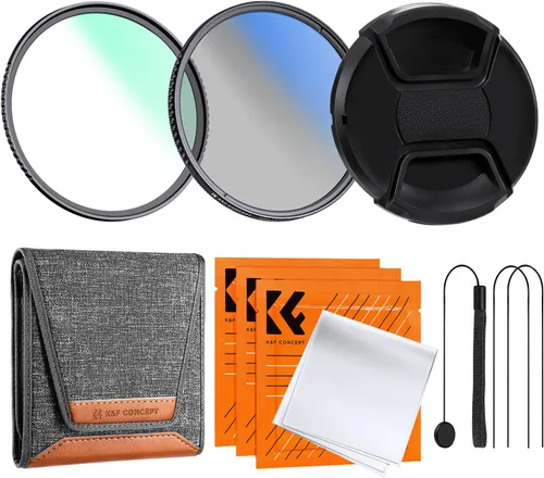 K&F CONCEPT Kit de filtros de tapa de lente CPL UV de 1.457 in -18 filtros de protección de lente MCUV multicapa + polarizador circular+cubierta de