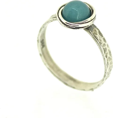Miniatura 16 de Anillo de plata de ley con piedras preciosas para mujer, anillo apilable de piedra martillada, anillo de piedra natal