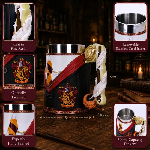 Miniatura 5 de Nemesis Now Taza coleccionable de Harry Potter, jarra de cerveza de resina pintada a mano con inserto extraíble, mercancía de Harry Potter (6.1 in)