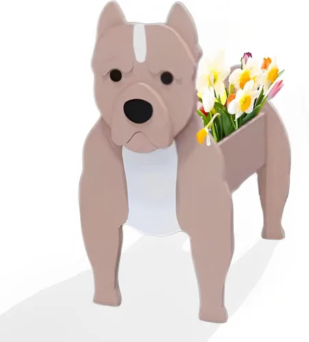 Miniatura 13 de Macetero de flores para perros, regalos para mujeres, bonitas macetas de PVC para perros, macetas para interiores y exteriores, maceta de jardín