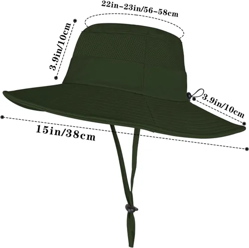 Miniatura 6 de ZOORON Sombreros de sol para hombres y mujeres UPF 50+, sombrero de pescador, protección UV, sombrero Boonie para pesca, senderismo, jardín, safari