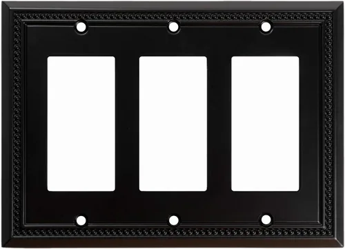 Miniatura 60 de Henne Bery Sunken Pearls - Placa de interruptor/placa de pared y cubierta de salida (decorador individual, 2 unidades, negro mate)