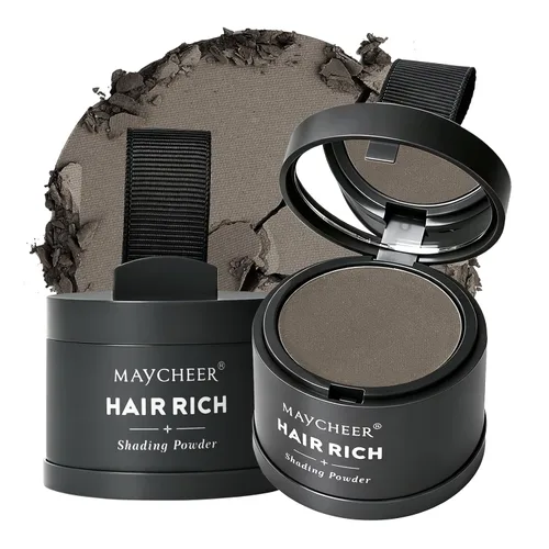 Miniatura 18 de Polvo de retoque de raíz, sombra de línea capilar negra para cabello delgado, cobertura de cabello gris, mujeres y hombres