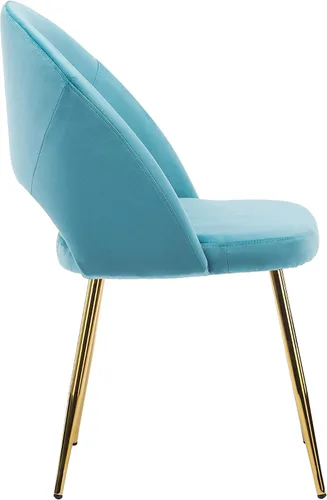 Miniatura 4 de Porthos Home Batia - Juego de 2 sillas de comedor sin brazos con elegante tapicería de terciopelo, patas cónicas de metal dorado y respaldo