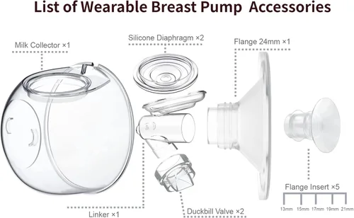Miniatura 3 de Enlazador de extractor de leche portátil compatible con TSRETE/Kmaier/Eulumap/Momcozy S9/S12 piezas de repuesto para bomba de leche, accesorios