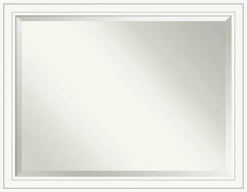Miniatura 11 de Amanti Art - Espejo de baño blanco para sobre lavabo, espejo de tocador rectangular blanco de 25x21, marco de madera pequeño y casual, se cuelga