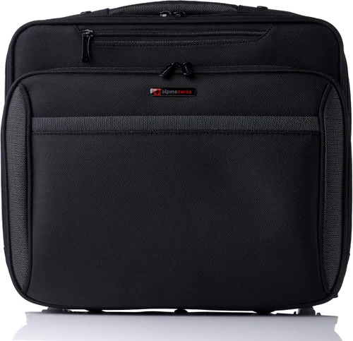 Alpine Swiss Maletín con ruedas para laptop con ruedas para llevar durante la noche, cuaderno de hasta 15.6 pulgadas, lleva archivos de tamaño legal