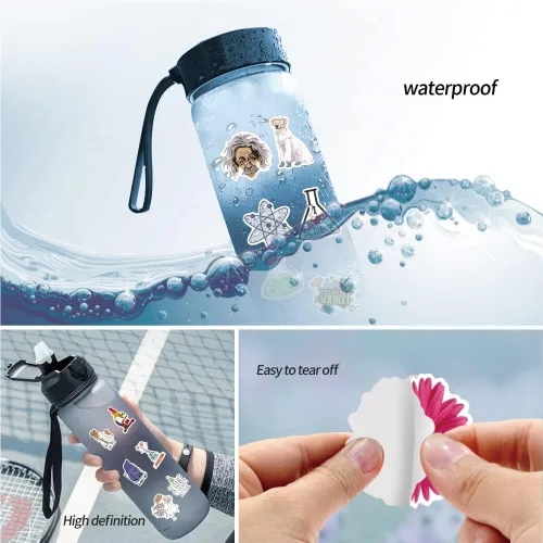 Miniatura 5 de Paquete de 100 calcomanías de ciencias naturales, física, química, biología, experimento de biología, calcomanías de laboratorio de ciencia