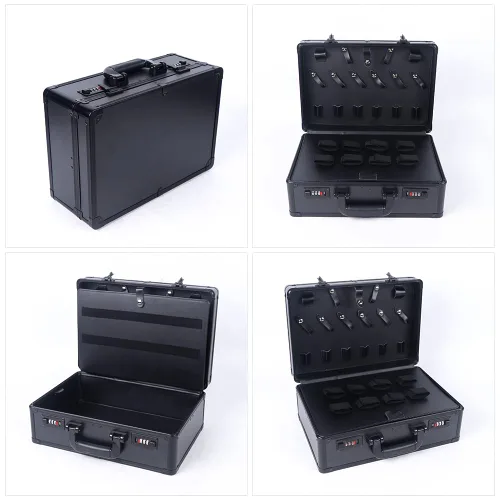 Miniatura 4 de CNCEST Estuche de transporte para peluquería, kit de herramientas de peluquería grande para salón de belleza, estuche de transporte portátil de Negro