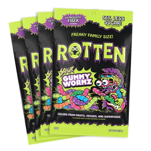 Miniatura 21 de Rotten Original Gummy Cruncheez - Bajo en azúcar, bajas calorías, 5g de fibra prebiótica amigable para el intestino, dulce sin gluten, sin