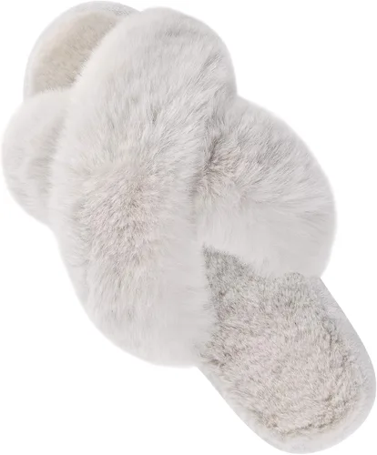 Miniatura 9 de Parlovable - Pantuflas mullidas para mujer con banda cruzada cómodas, zapatillas de casa de espuma viscoelástica con punta abierta, regalos