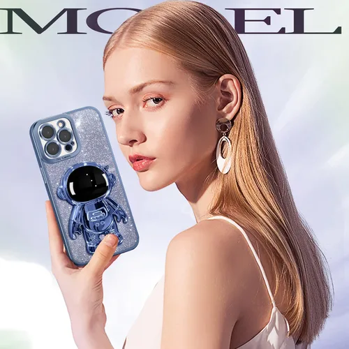 Miniatura 148 de Buleens Funda para iPhone 11 Pro Max Astronauta, Fundas Transparentes para iPhone 11 ProMax con Papel con Purpurina y Soporte de Astronauta, Mujeres