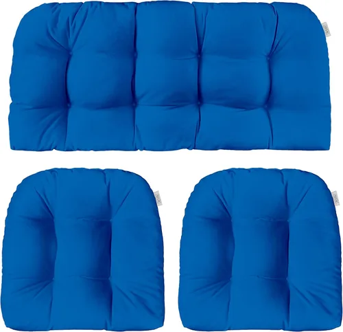Miniatura 19 de RSH DECOR: Sunbrella - Juego de 3 cojines de mimbre copetudos 41 x 19 pulgadas y 19 x 19 pulgadas Fabricado con tela de rendimiento Sunbrella