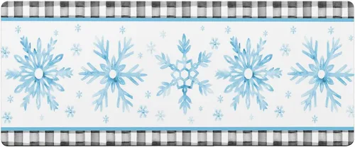 Tapete de baño con diseño de copo de nieve azul para bañera, antideslizante, de secado rápido y absorbente, tierra de diatomeas, para fregadero,