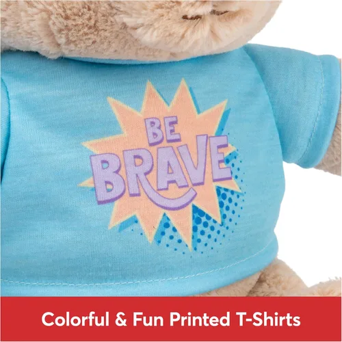 Miniatura 3 de GUND "Be Brave" Oso de Mensaje Sostenible con Camiseta Azul, Oso de Peluche Hecho de Materiales 100% Reciclados para Edades de 1 Año en Adelante