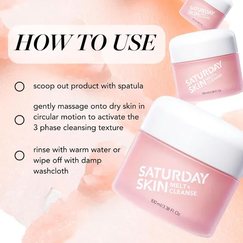 Miniatura 7 de Saturday Skin Melt Cleanse - Bálsamo removedor de maquillaje, limpieza diaria, bálsamo facial a aceite, lavado de doble cara, vegano, quitar