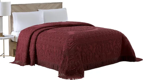 Miniatura 27 de Beatrice Home Fashions Colcha de Chenilla con Medallón, Full, Blanco