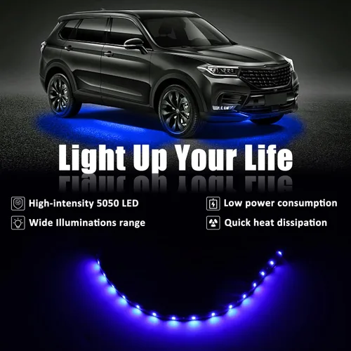 Miniatura 2 de Tira de 15 luces LED de 12 V, de 30 cm, resistente al agua, flexible para parte inferior de faros de auto, azul, 20