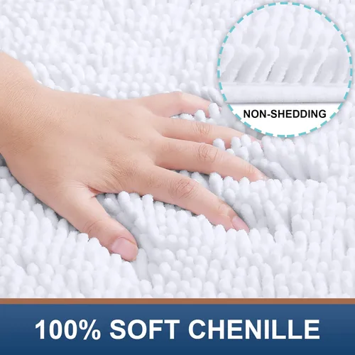 Miniatura 3 de Smiry Juego de tapetes de baño y alfombra de inodoro en forma de U, lavable a máquina, antideslizante, absorbente, alfombra de baño lanuda