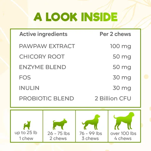 Miniatura 6 de ZENO Probióticos masticables para perros, 150 unidades, apoyo digestivo, para la salud intestinal y la diarrea, masticables para perros, fórmula