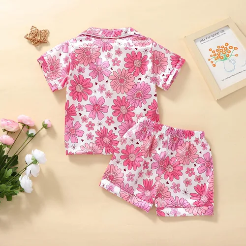 Miniatura 67 de Conjunto de pijama de manga larga con botones para niña pequeña, conjunto de ropa de dormir