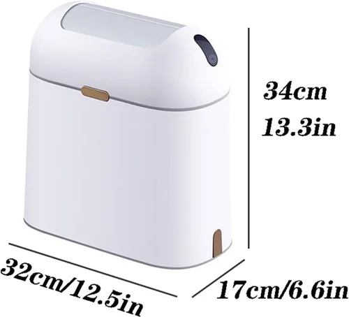 Miniatura 2 de HIHELO Cubo de basura inteligente para baño, cubo de basura eléctrico automático de inducción con tapa, contenedor de basura con sensor de gran