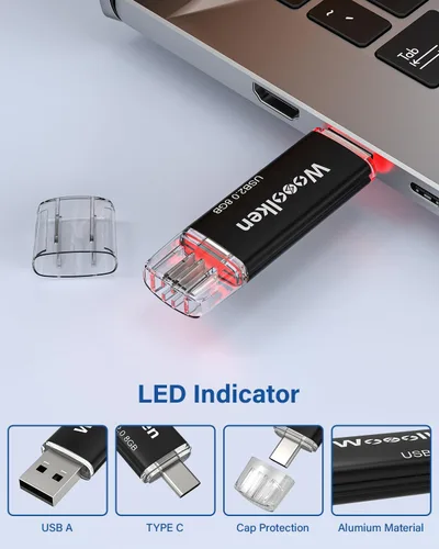 Miniatura 4 de Unidad flash USB C de 8 GB, paquete de 10 unidades flash Wooolken tipo C + USB 2.0 Thumb Drive OTG Memory Stick compatible con iPhone 16/15