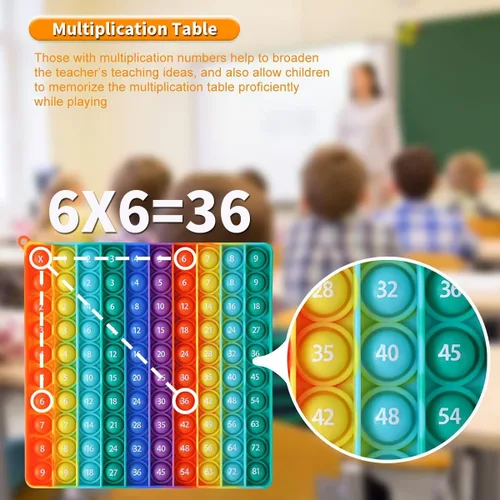 Miniatura 5 de P00p - Juego de multiplicación con números, juguetes de matemáticas fidget, juguete de aprendizaje fidget para aliviar el estrés para crear tipos