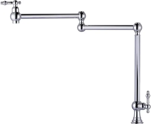 Miniatura 12 de WOWOW Pot Filler Faucet - Grifo de estufa de montaje en cubierta, relleno de olla de latón macizo, negro mate con brazo oscilante elástico de doble