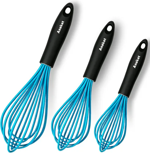 Miniatura 13 de Anaeat Mini batidores de alambre, juego de 2 batidores portátiles de acero inoxidable para cocina y batidor de huevos con alambre grueso, globo 2