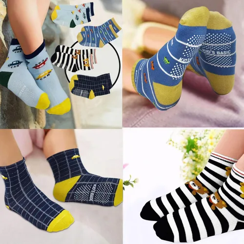 Miniatura 4 de GRPSKCOS Calcetines antideslizantes para niños pequeños, 12 pares de calcetines antideslizantes para niños y niñas de 1 a 7 años