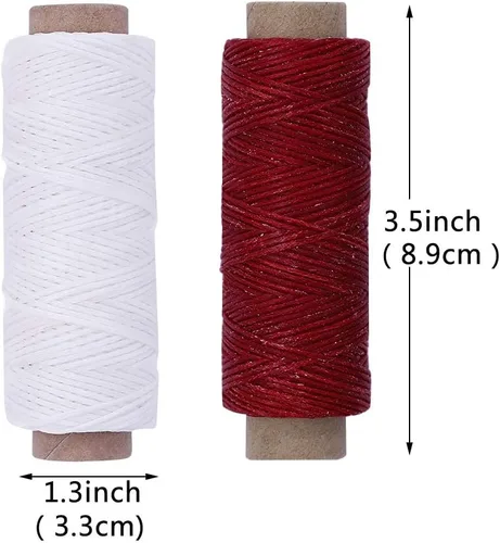 Miniatura 2 de BUTUZE Hilo encerado de cuero de 550 yardas, 150D 55 yardas por carrete, hilo de costura para manualidades, encuadernación, reparación de zapatos