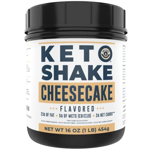 Miniatura 9 de Cheesecake Keto - Batido de reemplazo de comida [2 libras] – Mezcla de polvo de proteína baja en carbohidratos, alta en grasa con MCT, péptidos