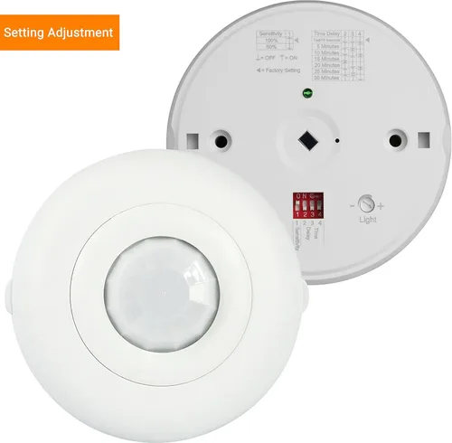 Miniatura 3 de Enerlites Sensor de techo PIR MPC-52V, sensor de ocupación de techo, sensor de luz de techo, sensor de ocupación, grado comercial FOV de 360 grados
