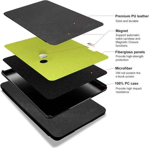 Miniatura 5 de CoBak Funda para Todos los Kindle Nuevos de 6 Pulgadas 2024 y 2022 (11ª Generación) - Cubierta Inteligente de Cuero PU, Suspensión y Activación