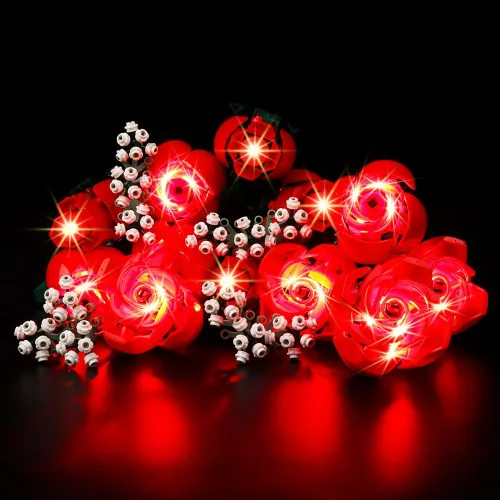 Miniatura 10 de Kyglaring Kit de luces LED compatible con Lego Set 10313, accesorios de iluminación compatibles con iconos de ramo de flores silvestres, solo luces