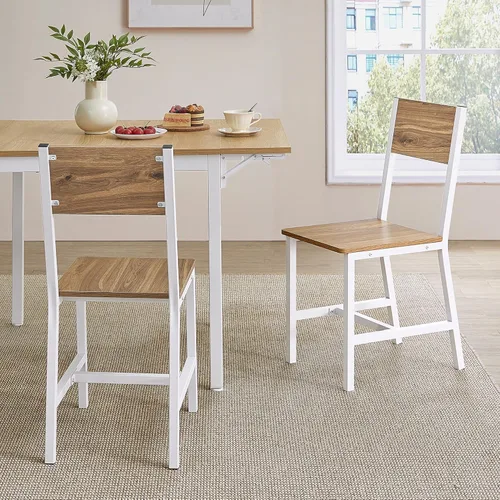 Miniatura 10 de VASAGLE Juego de 6 sillas de comedor, sillas de cocina de madera con estructura de acero, fácil de montar, asiento cómodo, silla moderna