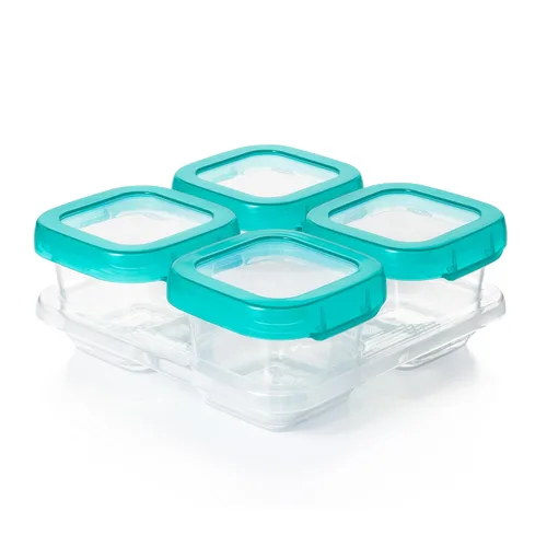 Miniatura 12 de OXO Tot Baby Blocks - Contenedores de almacenamiento para congelador, color verde azulado (4 onzas)