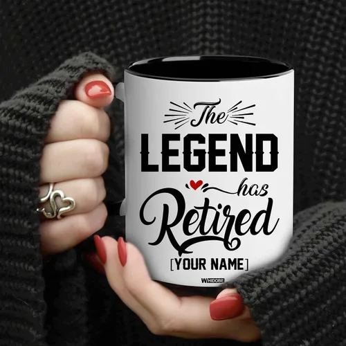 Miniatura 4 de WHIDOBE Taza de jubilación personalizada con texto en inglés "The Legend Has Retirement", taza para mujeres, hombres, papá, mamá, calendario