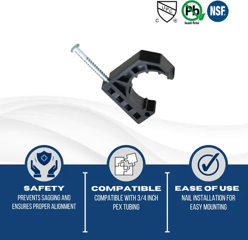 Miniatura 3 de XFITTING - Abrazaderas J para Pex de 3/4", cobre, tubo de CPVC, garras de tubo con clavo, 100