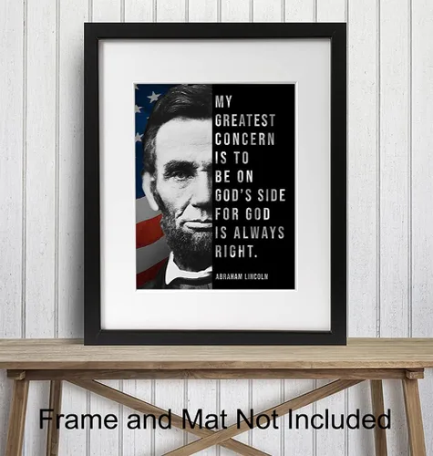 Miniatura 3 de Abe Lincoln - Póster de Abraham Lincoln, 8 x 10 pulgadas, decoración de pared con bandera estadounidense, decoración patriótica, decoración